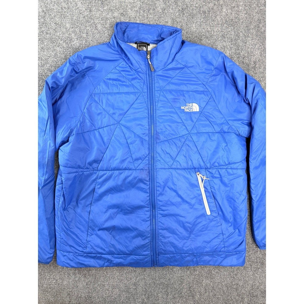 The North Face Mens Puffer Jacket XL Blue Quilted Insulated Full Zip Outdoor